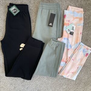 Girls Athletic Fleece Jogger Sweatpants & Leggings Lot Youth 14/16 Adidas Puma